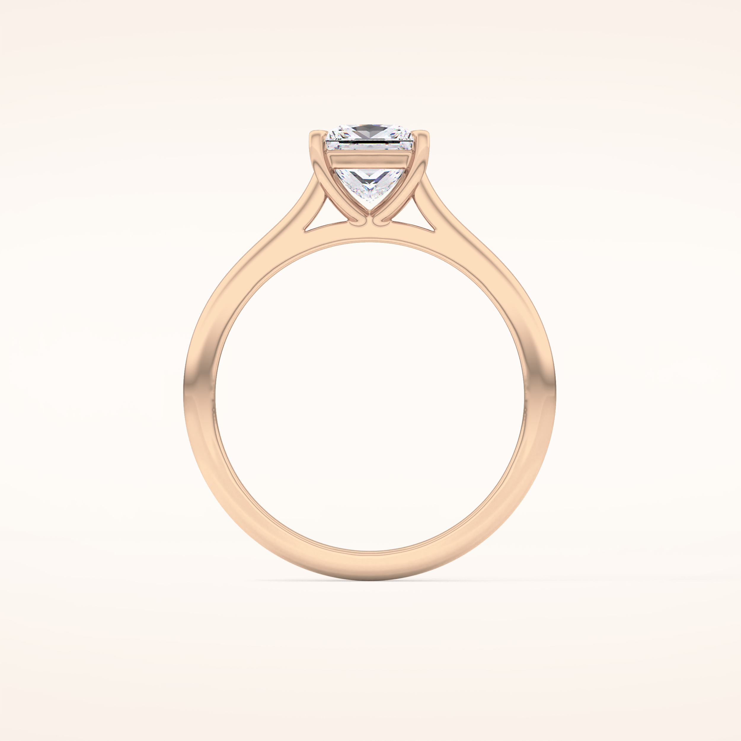 1.04 CT Princess Shaped Solitaire Moissanite Engagement Ring