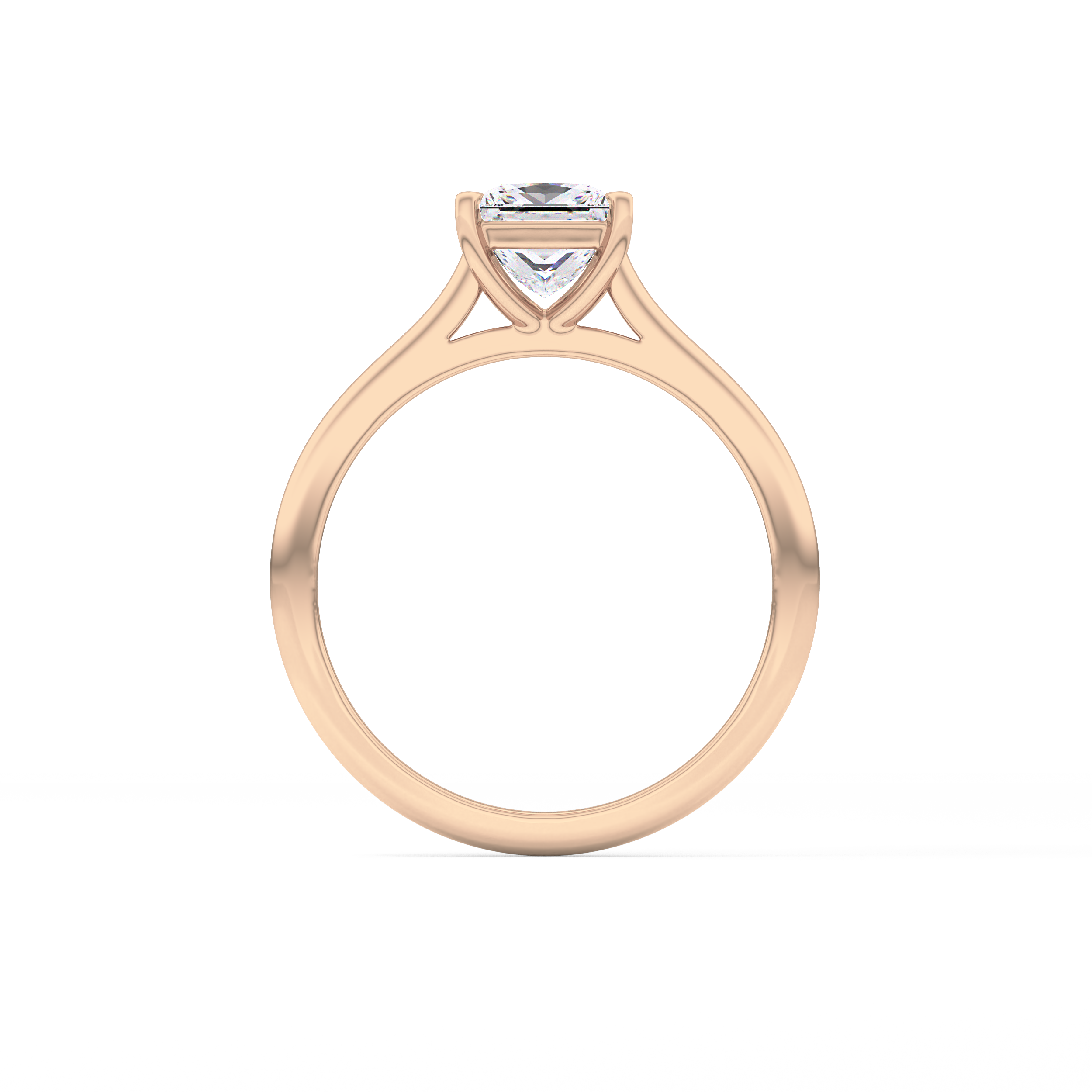 Princess Solitaire Cathedral Lab Grown Diamond Engagement Ring