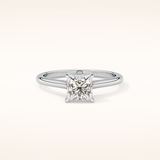 1.04 CT Princess Shaped Solitaire Moissanite Engagement Ring