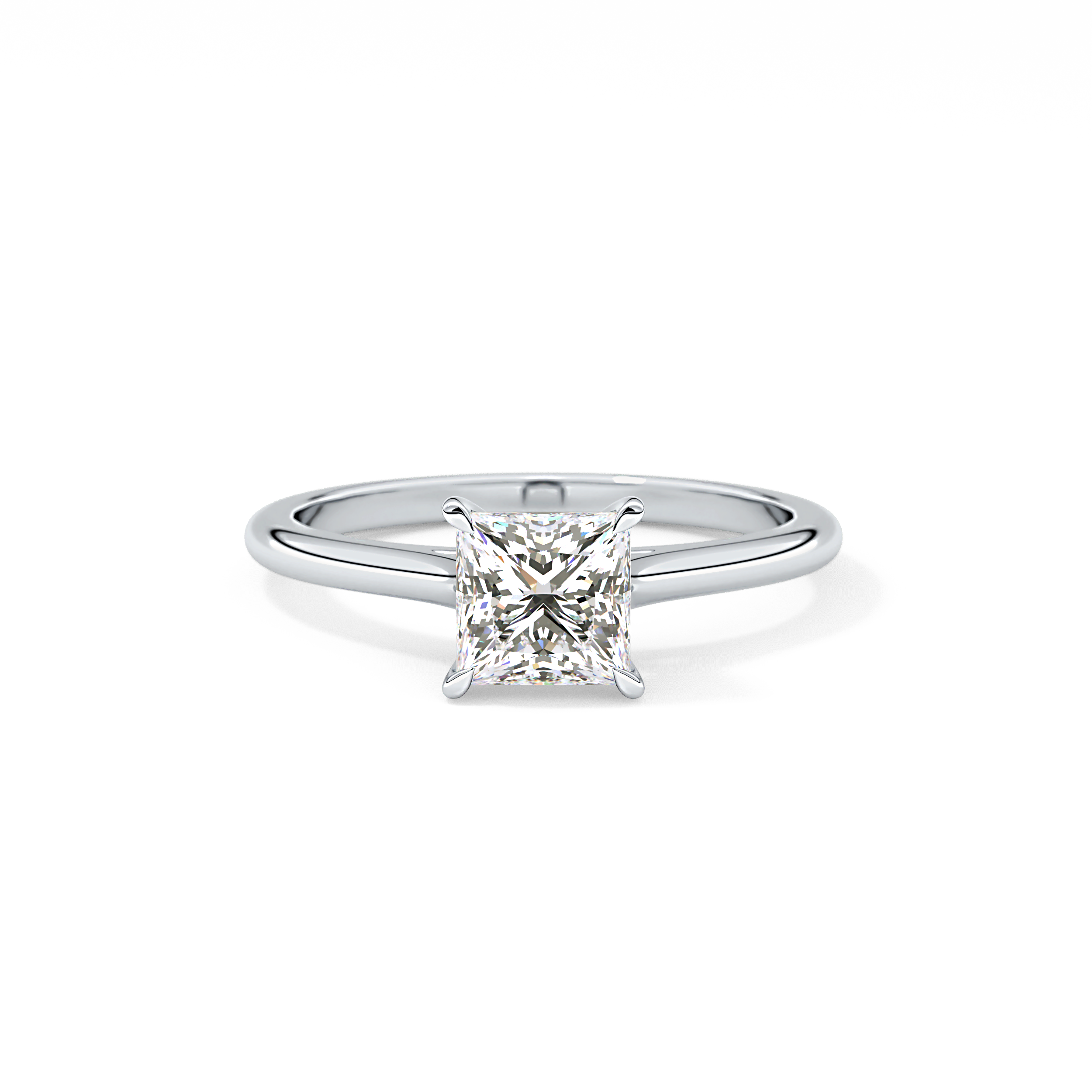 Princess Solitaire Cathedral Lab Grown Diamond Engagement Ring