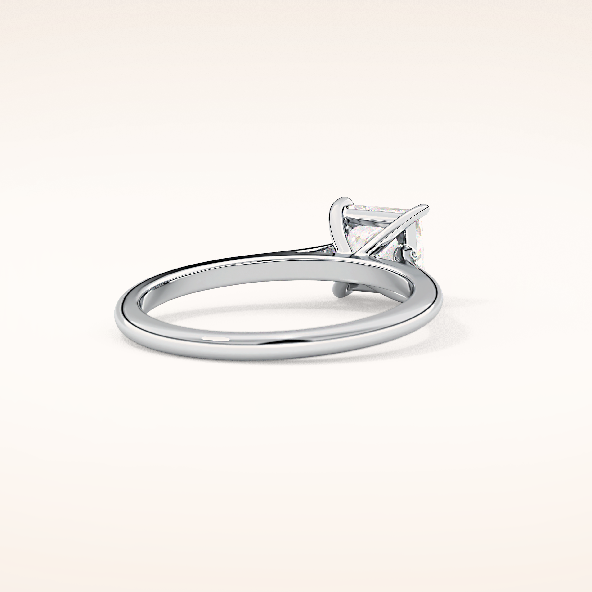 1.04 CT Princess Shaped Solitaire Moissanite Engagement Ring