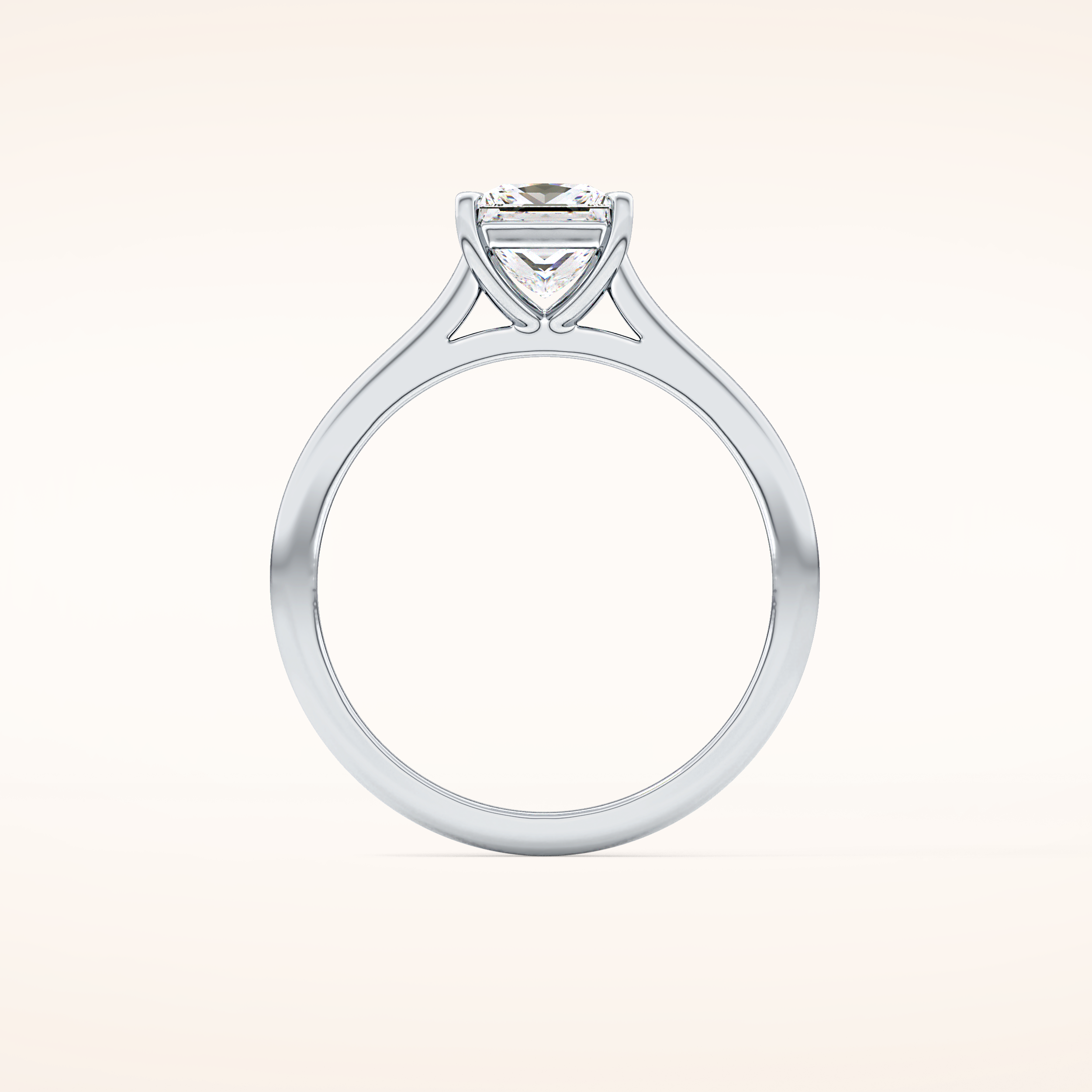 1.04 CT Princess Shaped Solitaire Moissanite Engagement Ring