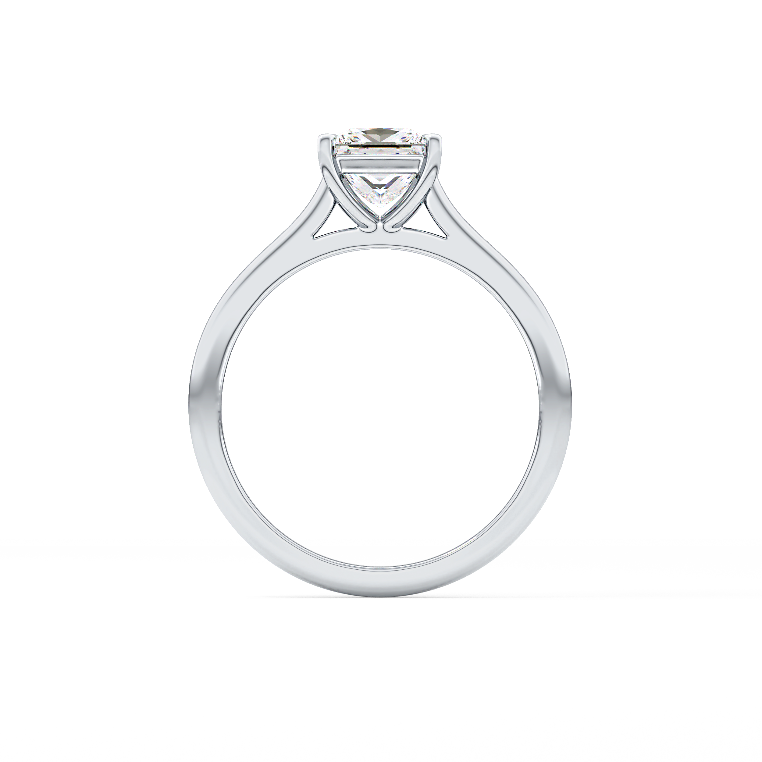 Princess Solitaire Cathedral Lab Grown Diamond Engagement Ring
