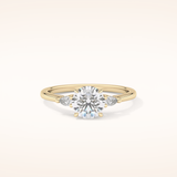 1.03 CT Round Shaped Three Stone Moissanite Engagement Ring