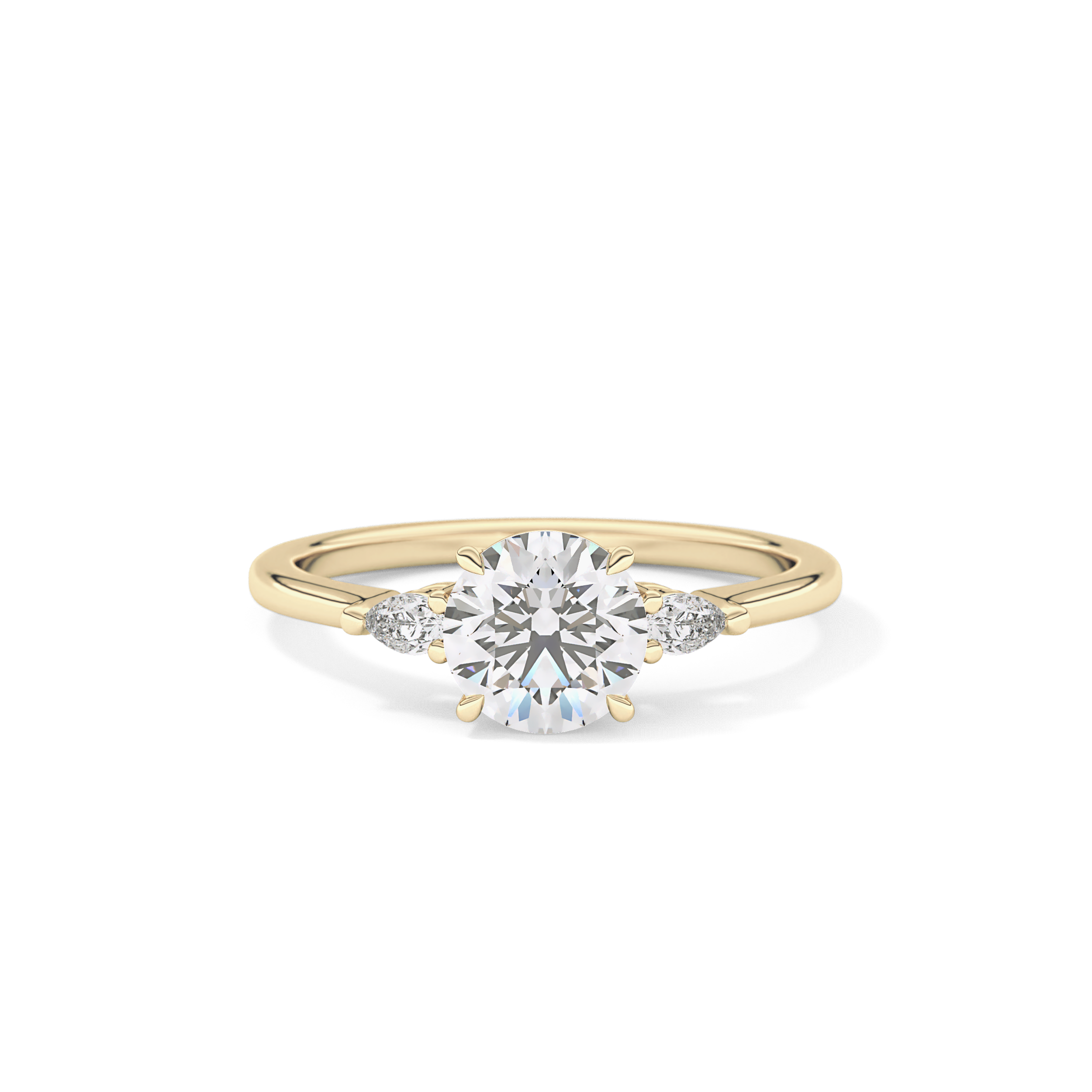 Round Three Stone Lab Grown Diamond Engagement Ring