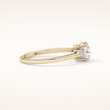 1.03 CT Round Shaped Three Stone Moissanite Engagement Ring