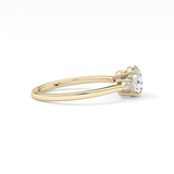 Round Three Stone Lab Grown Diamond Engagement Ring
