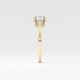 Round Three Stone Lab Grown Diamond Engagement Ring