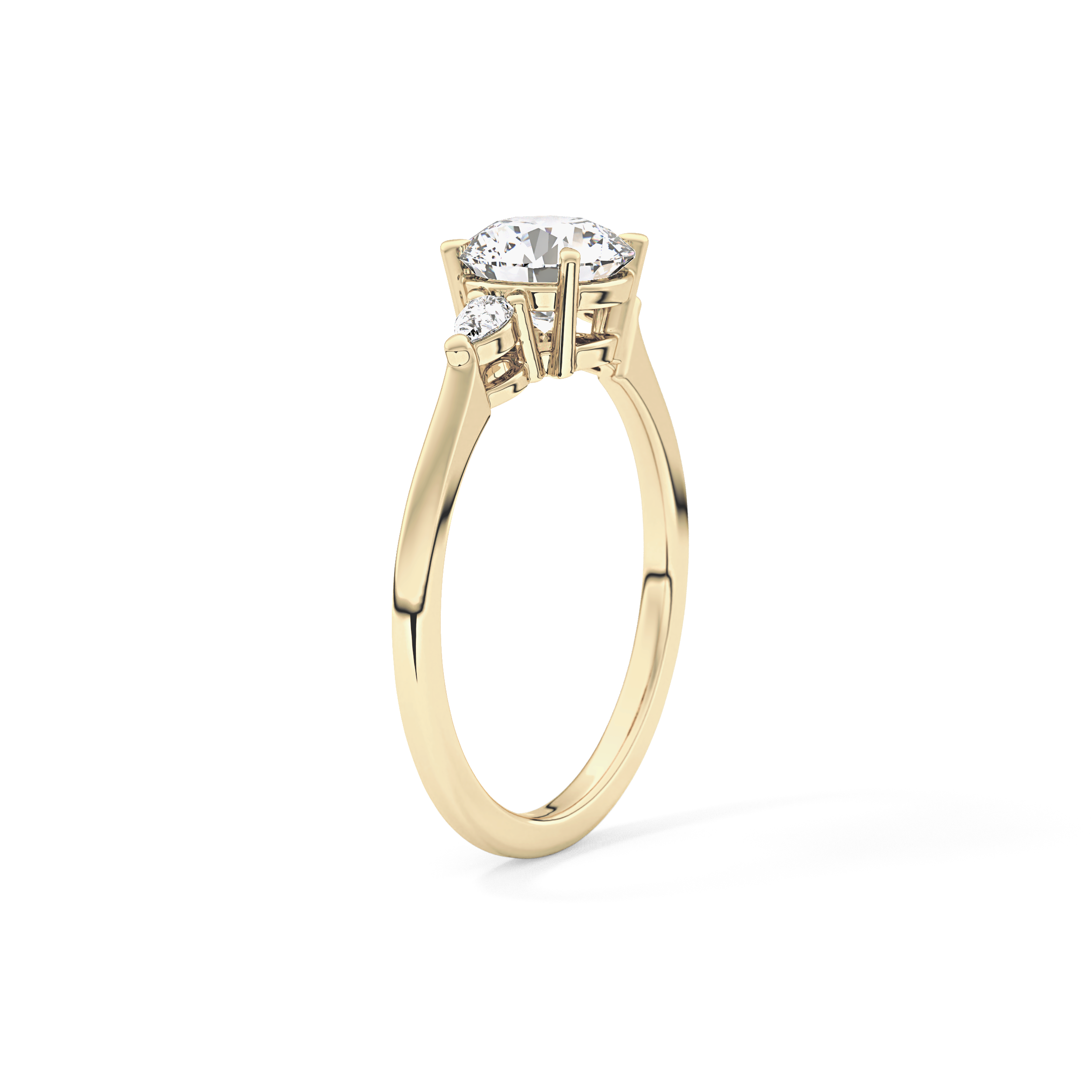 Round Three Stone Lab Grown Diamond Engagement Ring