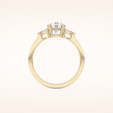 1.03 CT Round Shaped Three Stone Moissanite Engagement Ring