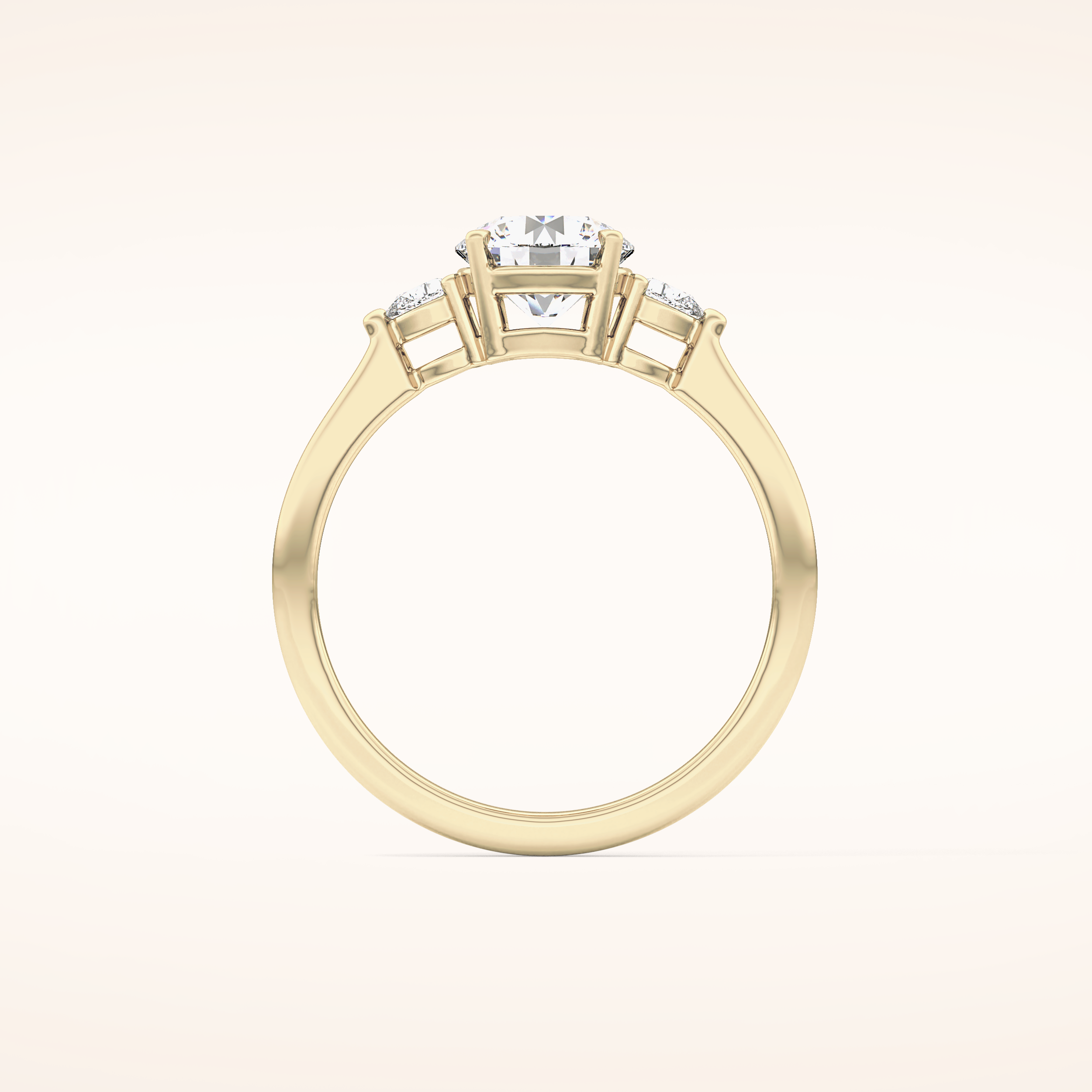 1.03 CT Round Shaped Three Stone Moissanite Engagement Ring