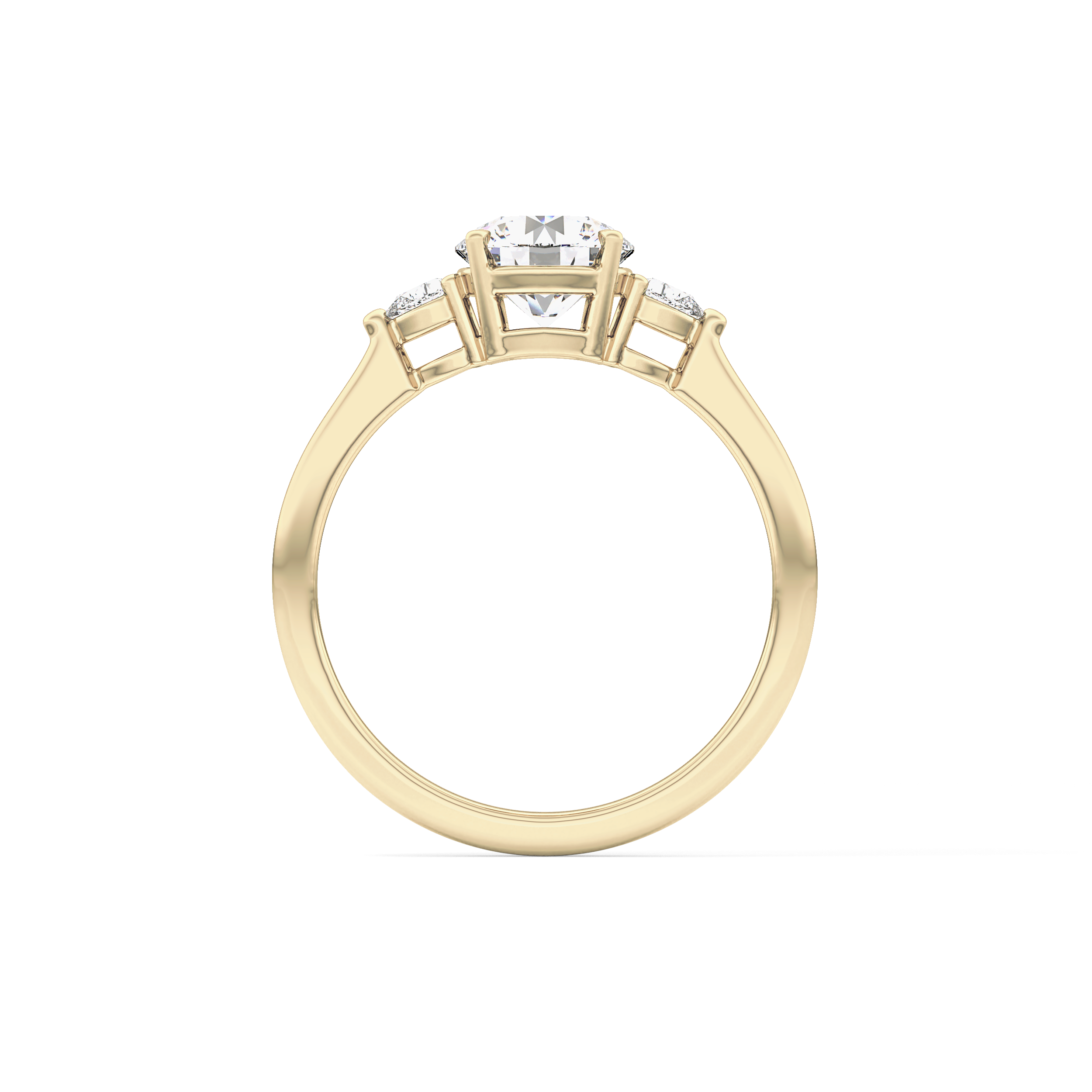 Round Three Stone Lab Grown Diamond Engagement Ring