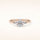 1.03 CT Round Shaped Three Stone Moissanite Engagement Ring