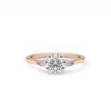 Round Three Stone Lab Grown Diamond Engagement Ring