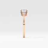 Round Three Stone Lab Grown Diamond Engagement Ring