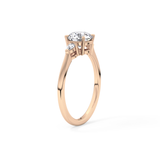 Round Three Stone Lab Grown Diamond Engagement Ring