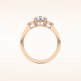 1.03 CT Round Shaped Three Stone Moissanite Engagement Ring