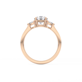Round Three Stone Lab Grown Diamond Engagement Ring