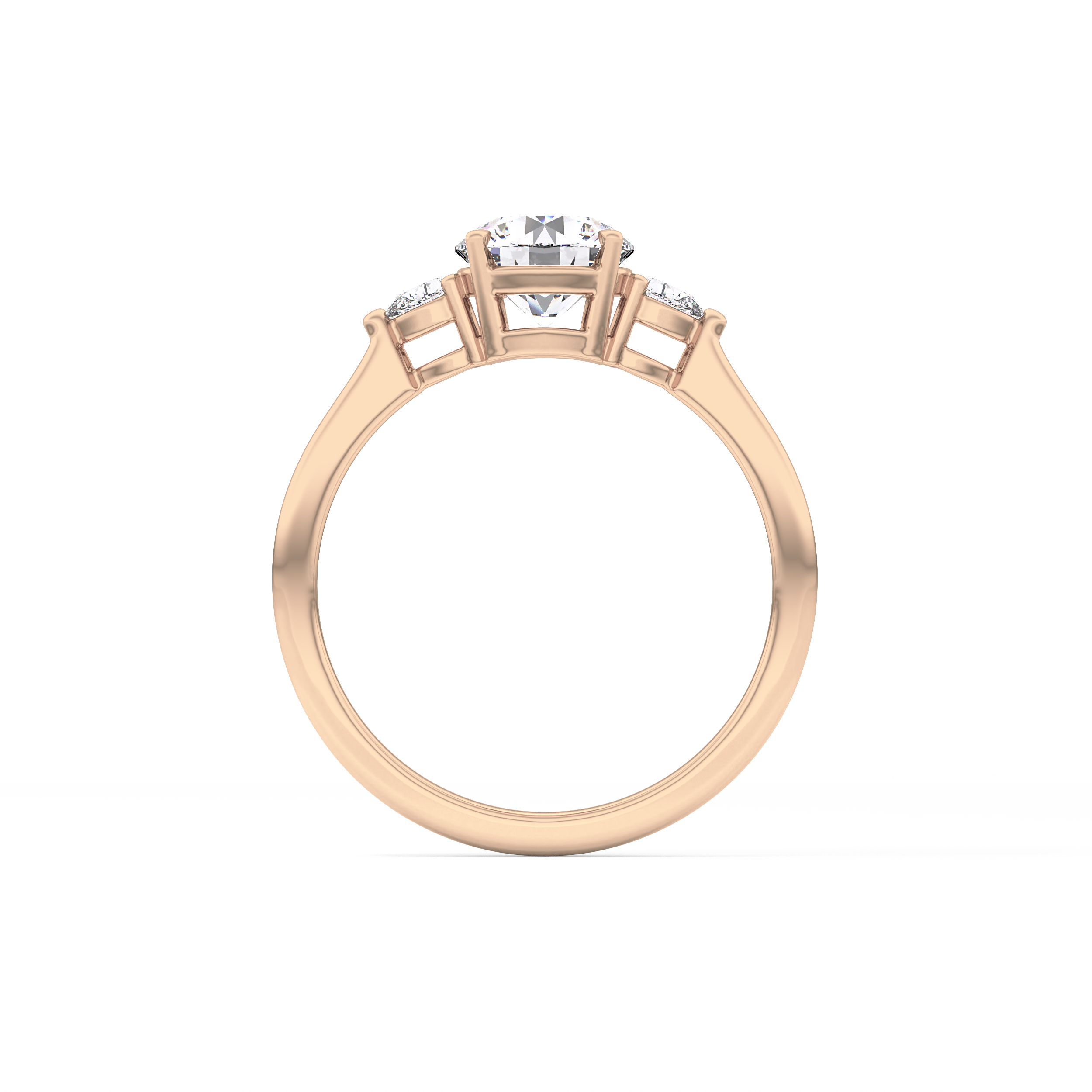 Round Three Stone Lab Grown Diamond Engagement Ring