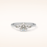 1.03 CT Round Shaped Three Stone Moissanite Engagement Ring