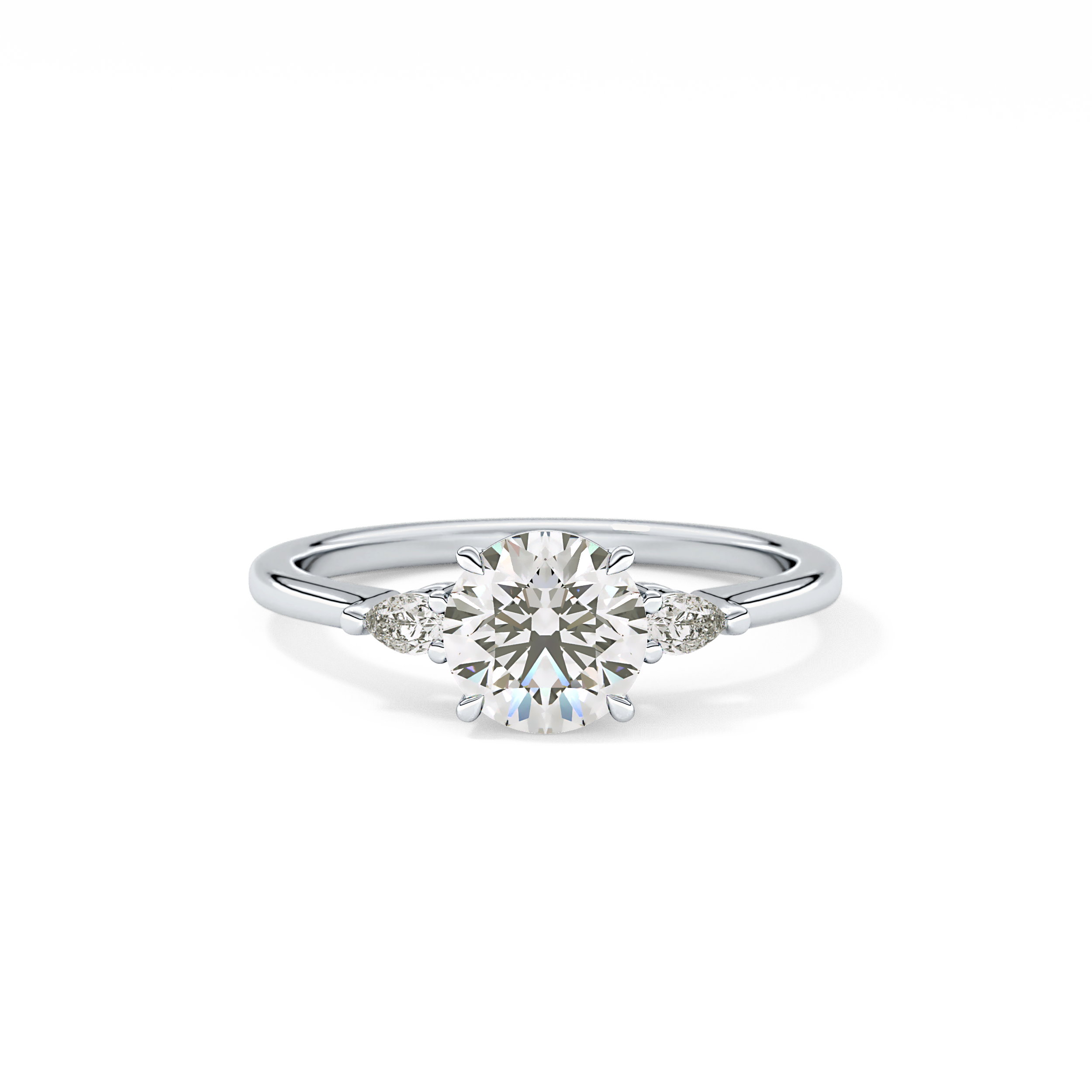 Round Three Stone Lab Grown Diamond Engagement Ring