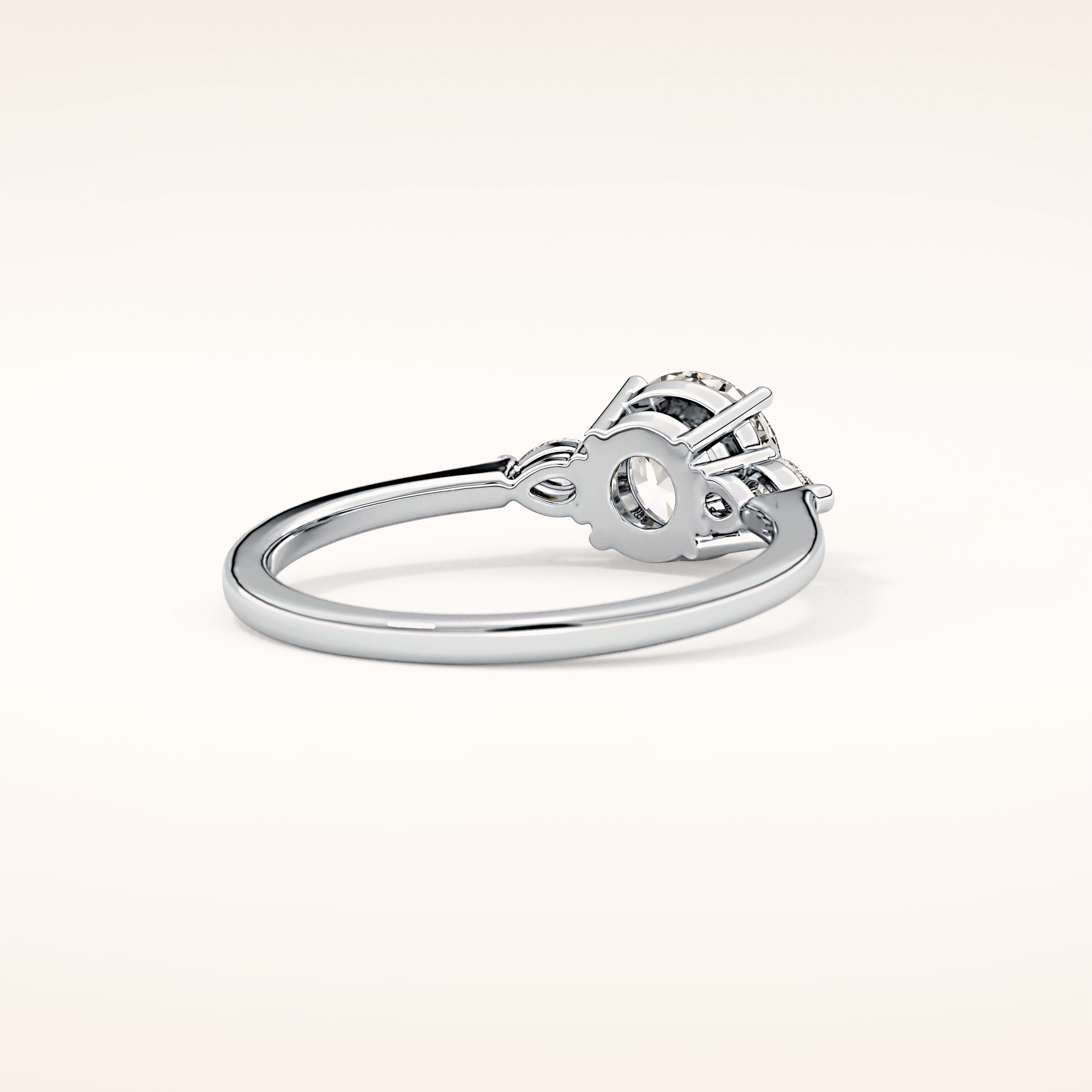 1.03 CT Round Shaped Three Stone Moissanite Engagement Ring