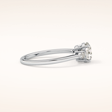 1.03 CT Round Shaped Three Stone Moissanite Engagement Ring