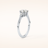 1.03 CT Round Shaped Three Stone Moissanite Engagement Ring