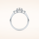 1.03 CT Round Shaped Three Stone Moissanite Engagement Ring