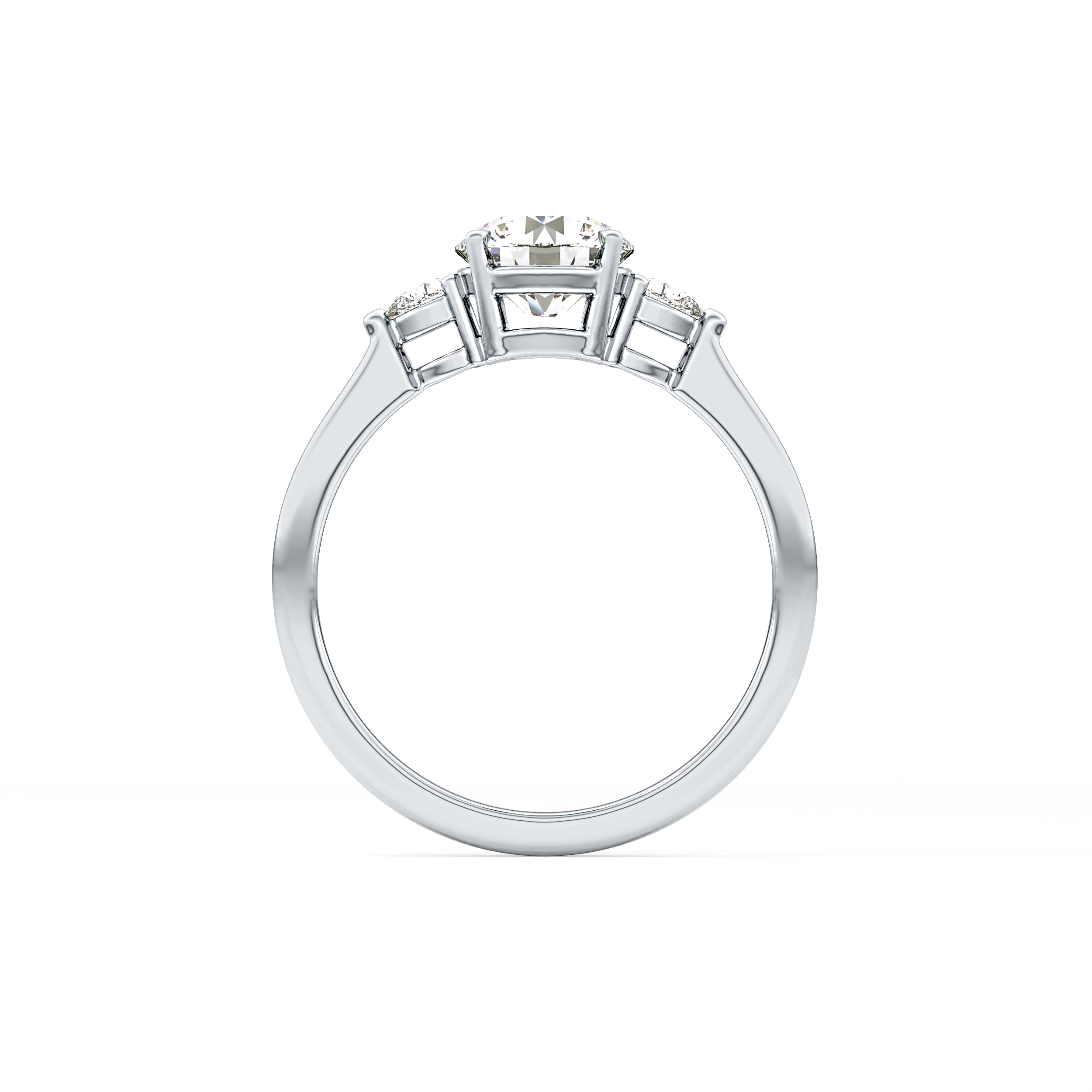 Round Three Stone Lab Grown Diamond Engagement Ring