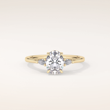 1 CT Oval Shaped Three Stone Moissanite Engagement Ring