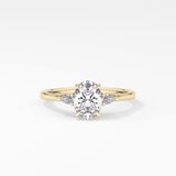 Oval Three Stone Lab Grown Diamond Engagement Ring