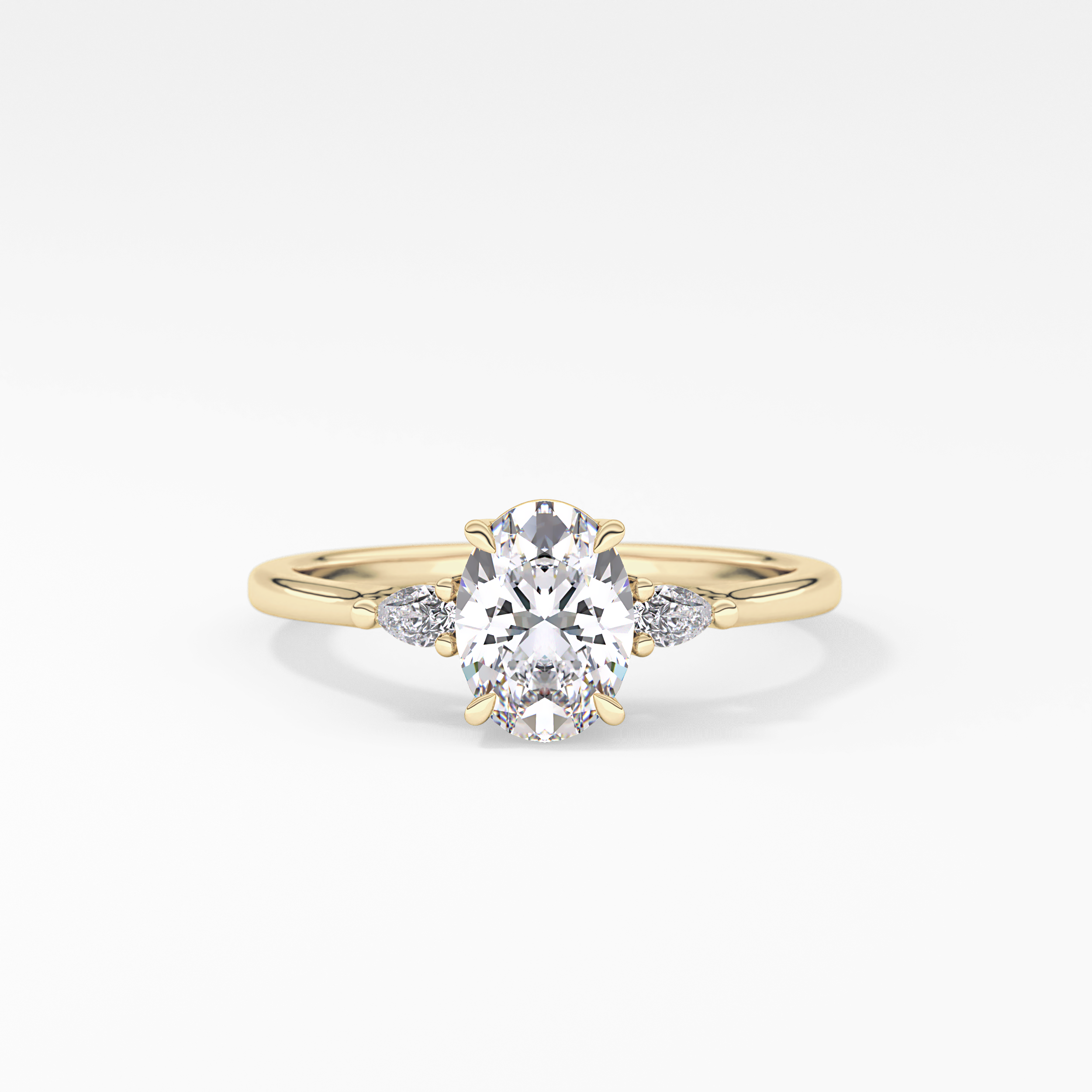 Oval Three Stone Lab Grown Diamond Engagement Ring