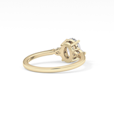 Oval Three Stone Lab Grown Diamond Engagement Ring