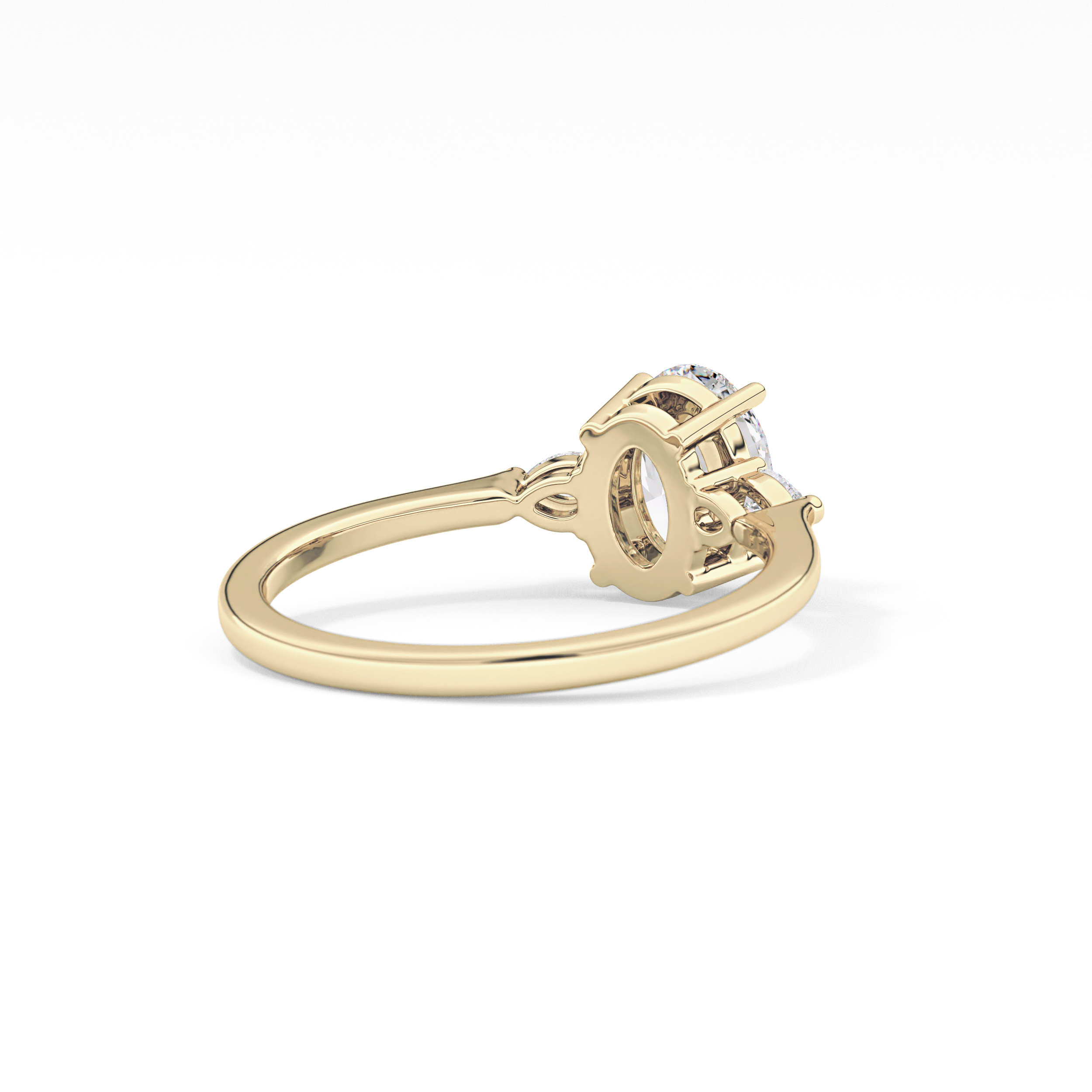 Oval Three Stone Lab Grown Diamond Engagement Ring