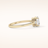 1 CT Oval Shaped Three Stone Moissanite Engagement Ring