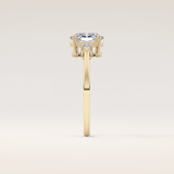 1 CT Oval Shaped Three Stone Moissanite Engagement Ring