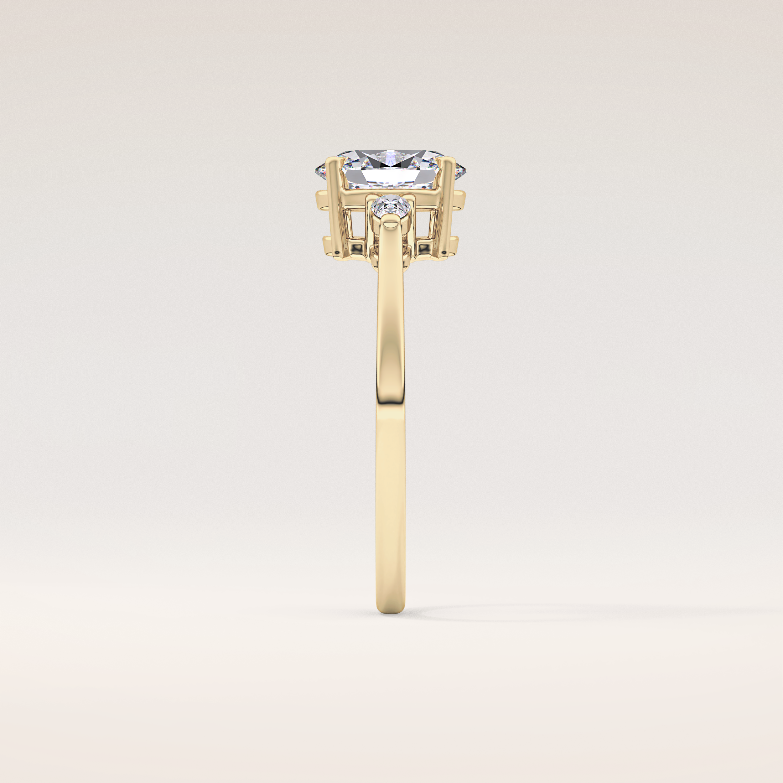 1 CT Oval Shaped Three Stone Moissanite Engagement Ring