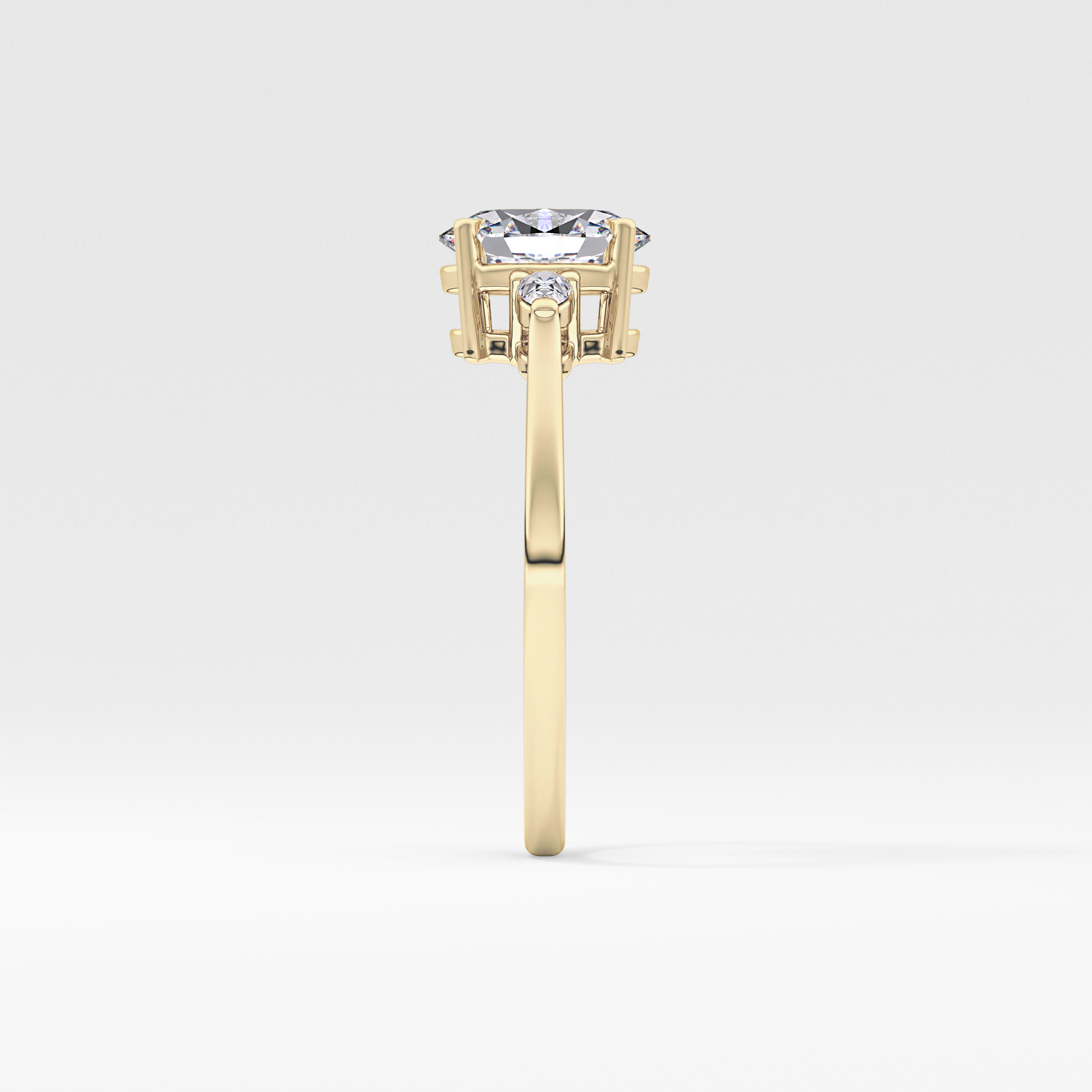 Oval Three Stone Lab Grown Diamond Engagement Ring
