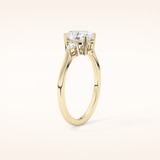 1 CT Oval Shaped Three Stone Moissanite Engagement Ring
