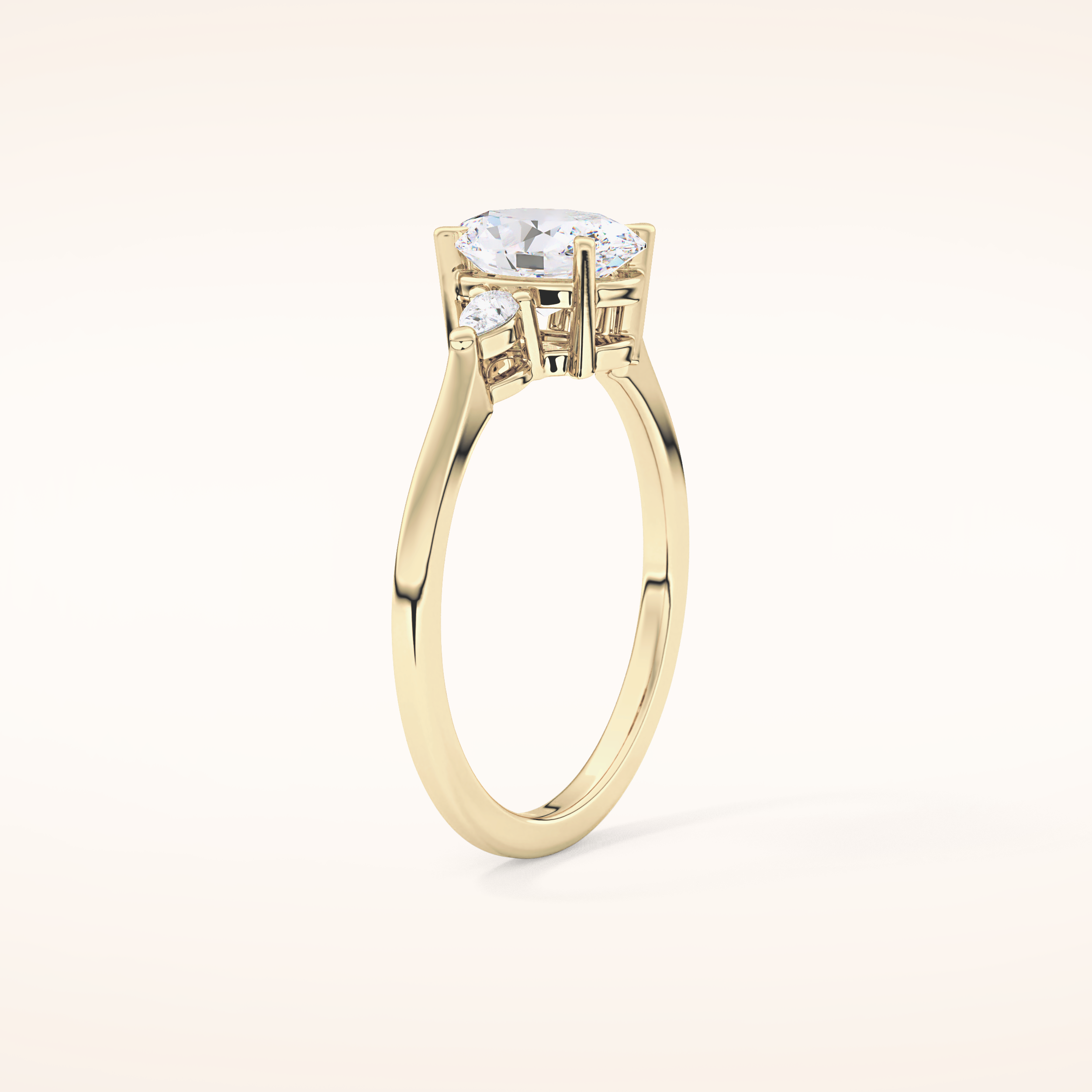 1 CT Oval Shaped Three Stone Moissanite Engagement Ring