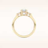 1 CT Oval Shaped Three Stone Moissanite Engagement Ring