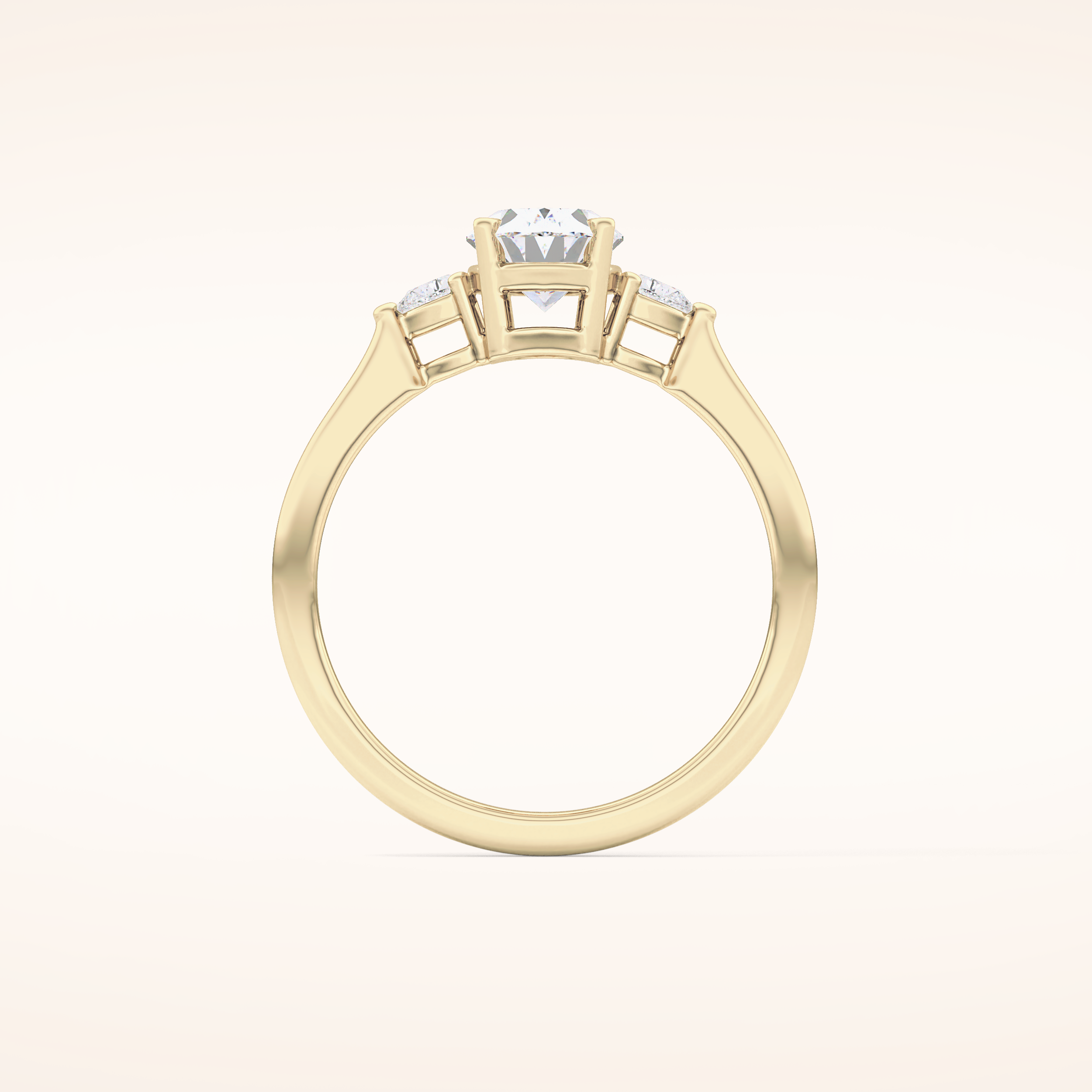 1 CT Oval Shaped Three Stone Moissanite Engagement Ring