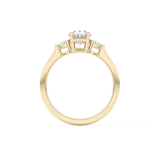 Oval Three Stone Lab Grown Diamond Engagement Ring