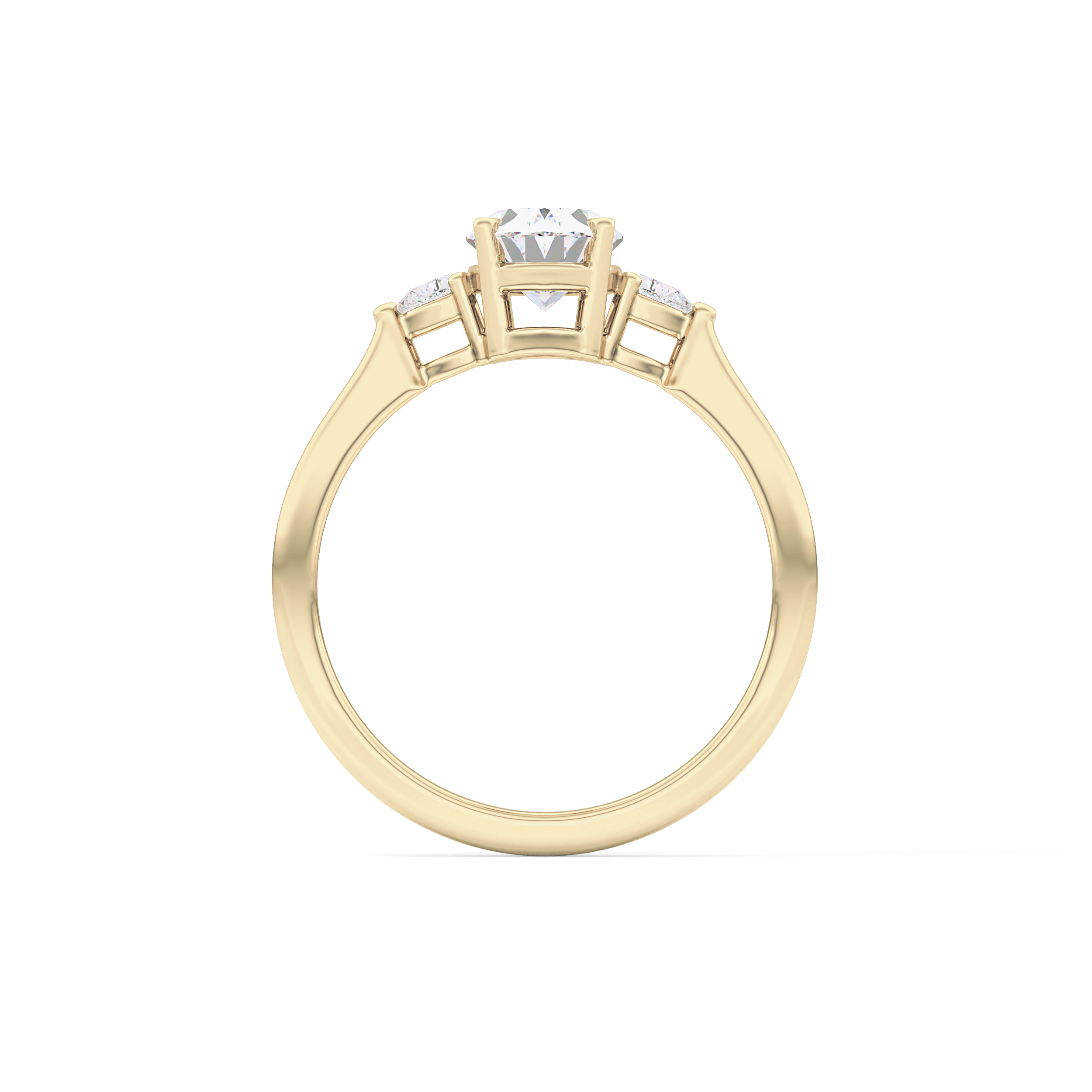Oval Three Stone Lab Grown Diamond Engagement Ring