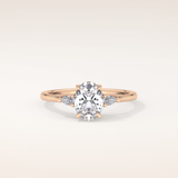1 CT Oval Shaped Three Stone Moissanite Engagement Ring