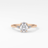 Oval Three Stone Lab Grown Diamond Engagement Ring