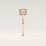 1 CT Oval Shaped Three Stone Moissanite Engagement Ring