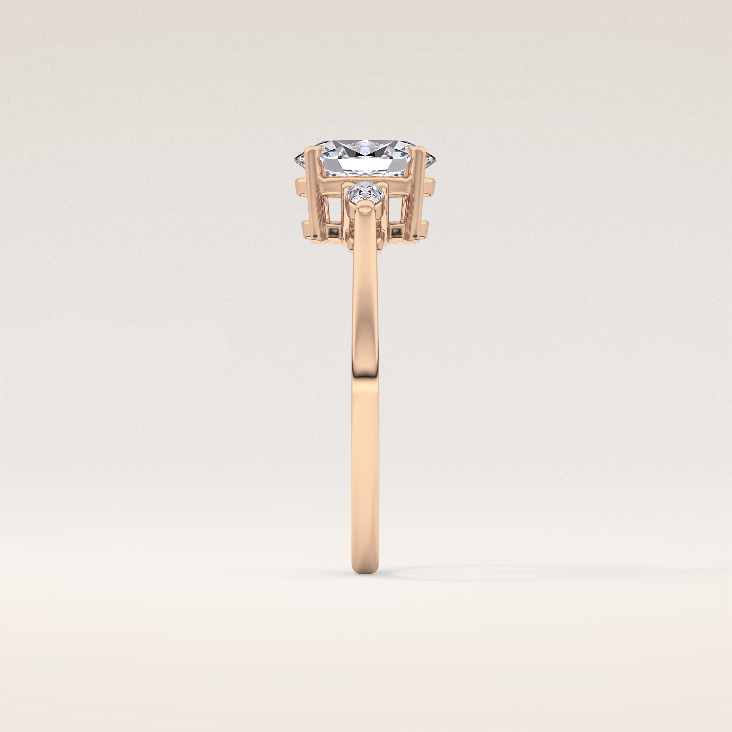 1 CT Oval Shaped Three Stone Moissanite Engagement Ring