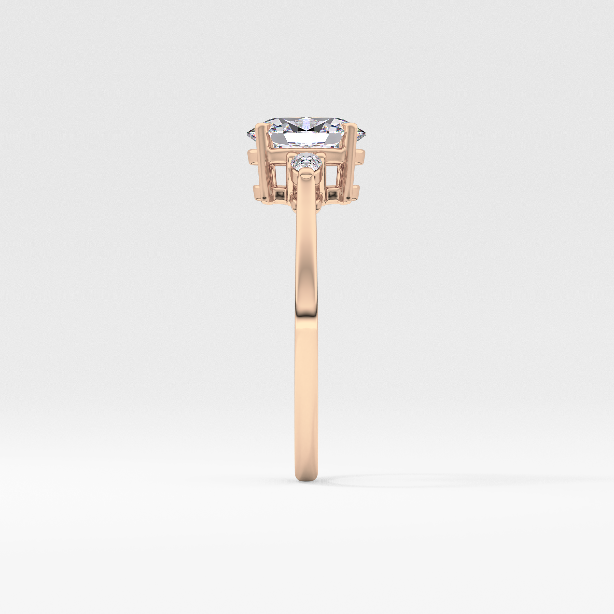 Oval Three Stone Lab Grown Diamond Engagement Ring